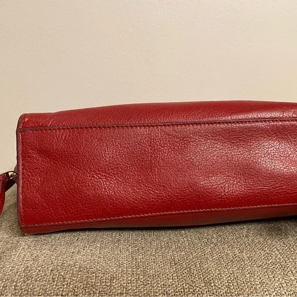 💯VERY RARE Tory Burch Leather Satchel in Red Leather - Picture 9 of 10